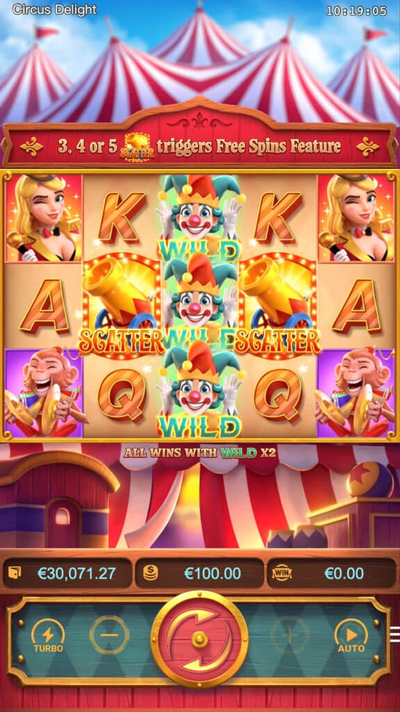 Circus Delight ทดลองเล่นสล็อต หน้าหลักของเกม